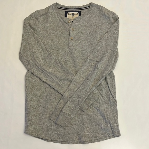 Men’s Black Brown Henley - Light Grey - Picture 1 of 2